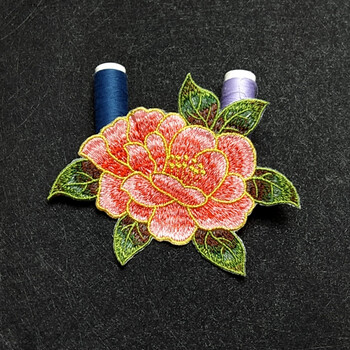 衣服装饰小花朵绣花布贴牡丹刺绣花补衣服的图案花贴布绣补丁贴花