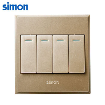 西蒙(SIMON) 开关插座面板 56C系列 四开单控开关 86型面板 香槟金色 V51041BY-02