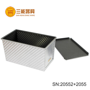 
                                        【巧厨烘焙】三能土司模 带盖波纹吐司盒 450g防粘面包模具 烘焙模具 SN2055+SN                
