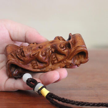 天然老挝黄花梨木雕手把件木质工艺品小摆件实木雕刻把玩送礼小件