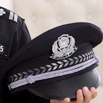 儿童警察服搭配帽子 白色 黑色 警察帽 特训帽 贝雷帽 男款 黑色警察