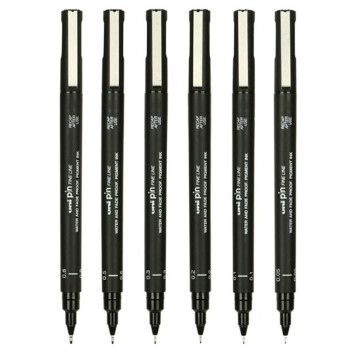 uni 绘图笔 设计 针尖中性笔 纤维笔 PIN-200 0.2  黑色 1支装
