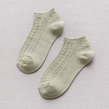浅口韩国可爱学院风复古日系春夏季薄款针织毛线纯色船袜潮 浅碧色