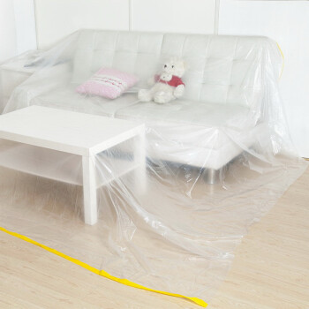 淘乐士塑料防尘盖布装修家具沙发防尘罩防尘套塑料布野餐塑料膜 白色2.75米*6.65米 1个装