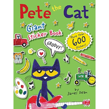 英文原版 皮特猫 Pete the Cat Giant Sticker Book