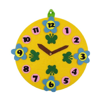 学具钟表 幼儿园教具玩具自制学习认时钟天气游戏不织布儿童手工材料