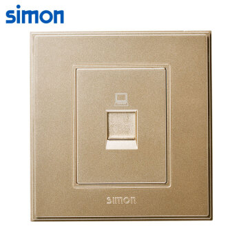 西蒙(SIMON) 开关插座面板 56C系列 一位电脑插座 86型面板 香槟金色 V55218-02