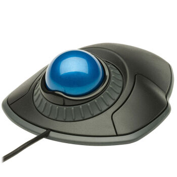肯辛通（Kensington）3D鼠标轨迹球美工设计CAD制图懒人手指健康人体工学鼠标画图调色飞轮 黑色/蓝球 有线款K72337