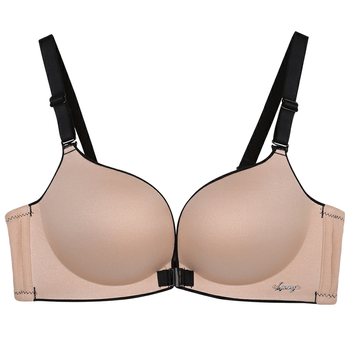 前扣无钢圈文胸小胸平胸aa杯加厚模杯内衣少女士小罩杯 肤色 70a