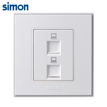 西蒙(SIMON) 开关插座面板 56C系列 二位电脑插座 86型面板 珍珠白色 V55228T