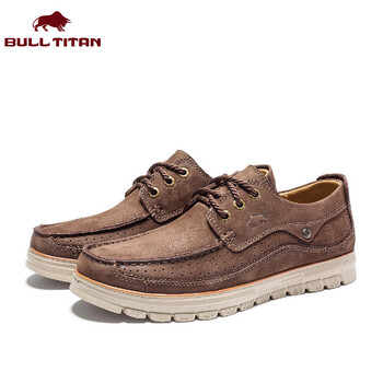 公牛巨人bull titan 春季透气大头皮鞋爸爸鞋工装鞋户外运动休闲皮鞋
