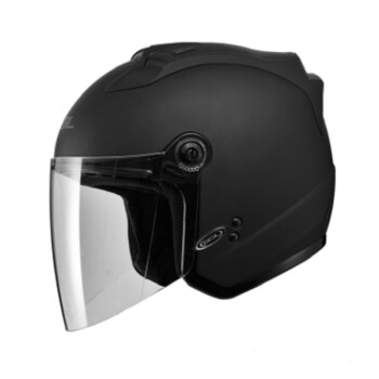 中国台湾SOL头盔 进口SOL摩托车头盔SOL 27S半盔夏盔 四分之三盔带LED尾灯 亚黑 XXL