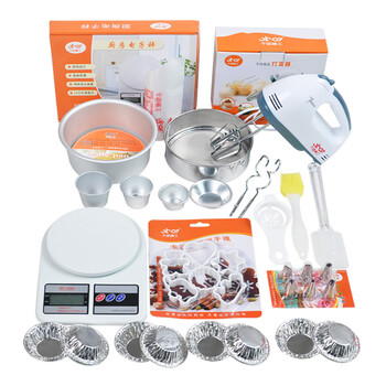 
                                        千团精工 烘焙工具套装 烘培模具 蛋糕 饼干 蛋挞 烤箱模具24件 带厨房秤不带打蛋器                