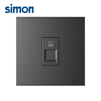 西蒙(SIMON)开关插座 六类网线插座面板 86型墙壁电脑插座 E6系列一位电脑六类插座 荧光灰色 725618-61