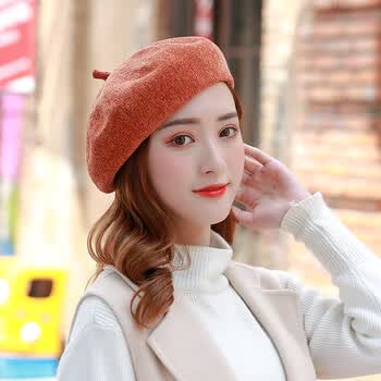 帽英伦甜美画家帽子 光版橘色 可调节【图片 价格 品牌 报价】-京东