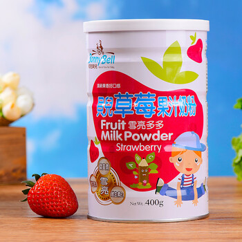 邦尼贝儿台湾原装进口 果蔬奶粉草莓果汁奶粉 桶装400g