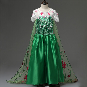 冰雪女王爱莎连衣裙 女童elsa印花连衣裙 裙子 手杖皇冠两件套 150cm