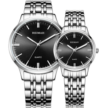 雷迈表(reimah)手表 真情系列精致钢带石英情侣表黑色m/l6120.wb