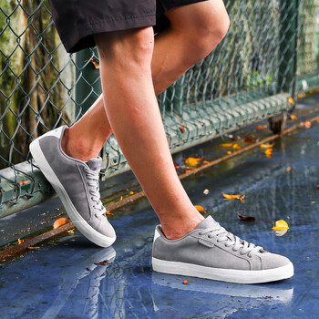 休闲板鞋 舒适运动鞋 时尚休闲鞋男款耐磨滑板alch043 冷灰8c/李宁白