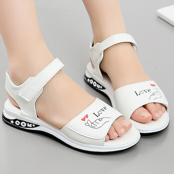 女童凉鞋2018新款夏季中大童小女孩公主鞋女童鞋儿童凉鞋 白色【偏小