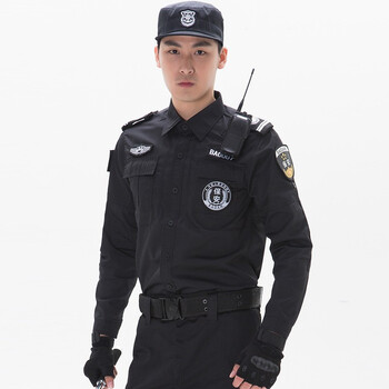 皑虎 保安服夏套装新品作训服军迷服饰黑色保安战训服安保执勤服套装