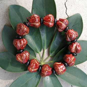 菩提子男女情侣手链海南野菠萝原籽散珠爆红 同树镂空手串七星高照款