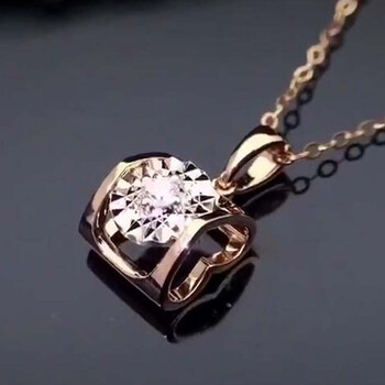 y珠宝 天使之恋 钻石三件套 18k玫瑰金项链 钻石耳饰 钻石吊坠 三件套