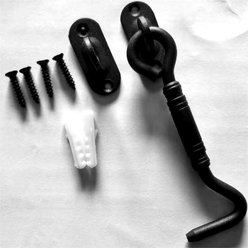 美式谷仓门锁挂钩锁木质移门不锈钢锁锁钩老式门钩黑色门锁平挂锁