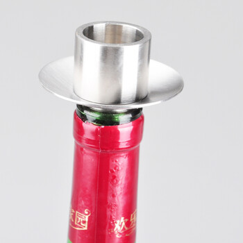 莱珍斯 烛台款红酒塞 不锈钢迷你便携式 创意红酒瓶塞 浪漫烛光红酒晚餐 不锈钢色