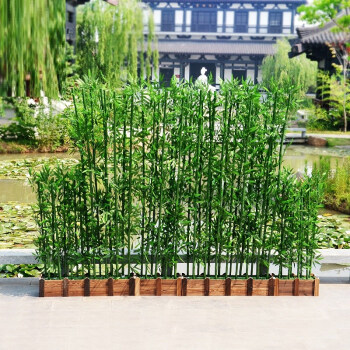 仿真竹子室內裝飾隔斷屏風植物牆室外庭院造景假竹子植物綠色 1米鍍膜