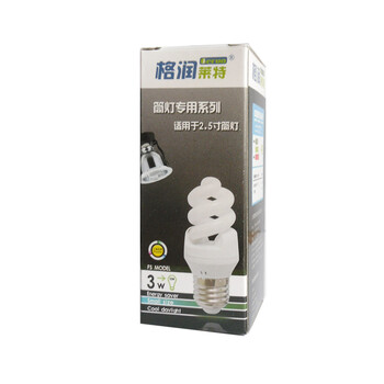 格润莱特全螺旋 节能灯 3WE27大螺口灯头 冷色白光 2支装 专业散热控温筒灯设计
