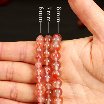 冰飘圆珠佛珠手链念珠手串圆珠手工diy散珠南红圆珠精品冰飘白6mm单颗