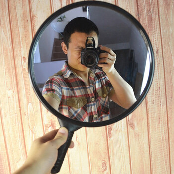 菁菁之华高清晰手持长柄浴室镜 梳妆手拿镜 美容院化妆镜子挂墙镜子