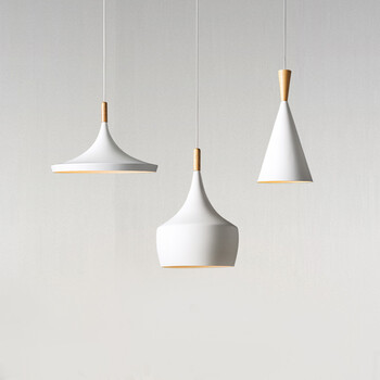 灯具现代简约创意餐厅餐桌厨房卧室床头个性吧台三头吊灯 小号白色