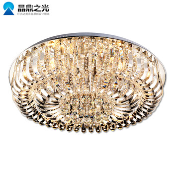 晶鼎之光奢华水晶吸顶灯LED客厅灯圆形卧室灯时尚餐厅灯具灯饰DX10 豪华版 LED光源无极调光 80cm带LED背光+送遥控