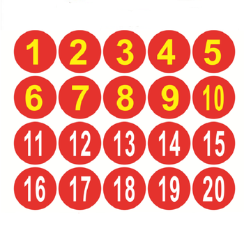 pvc防水号码贴数字贴纸机台编号餐桌号比赛选手号贴10cm数字贴 1-10