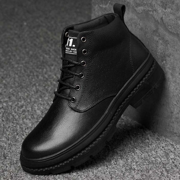 【京东精选】软底特大号皮棉鞋真皮软底秋冬季商务休闲高帮皮鞋45大码