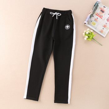 胖秋装长裤子加肥加大小学生秋天宽松儿童运动裤女大童休闲裤 黑色 27