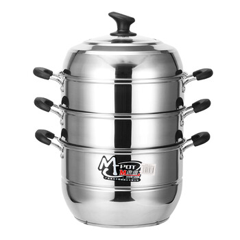 
                                        猛龙（MENG LONG） 30cm加厚不锈钢四层复底蒸锅 电磁炉通用锅厨房烹饪锅具                
