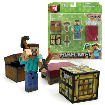 Minecraftja 我的世界 Minecraft 立体拼插模型拼装礼物儿童积木公仔玩具生存套装 行情报价价格评测 京东