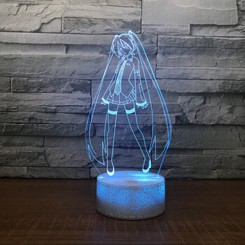 pjxjyx2018新款初音未来3d灯创意新奇特礼品小夜灯节能感应台灯1682
