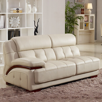 美乐乐家具 卡富亚现代风格沙发 客厅真皮转角沙发 实木框架简约皮