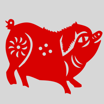 适用传统手工剪纸窗花十二生肖动物猪幼儿园教学纸质镂空贴纸装饰画