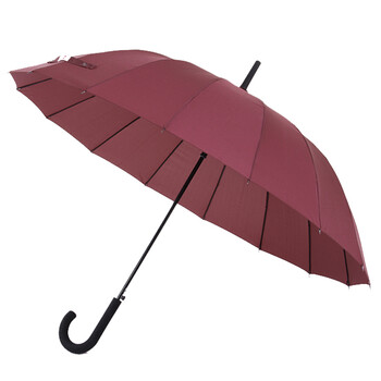FaSoLa日本品牌 16骨防风碰击布长柄自动雨伞 纯黑