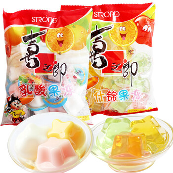 喜之郎什锦果肉果冻布丁饮品休闲零食 乳酸果冻360g
