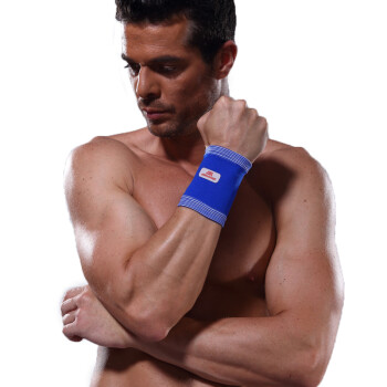 奥狮龙护腕男女士篮球运动护手腕套健身防护具 白蓝色5020(1只装) M(手腕围16.5-20.6cm）