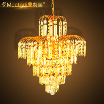 蒙特丽 金黄色水晶吸顶灯5052-420 大型豪华客厅灯卧室灯餐厅灯具 金树银花(B) 420mm