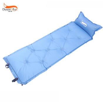 沙漠之狐户外自动充气垫 单人可拼接野营帐篷垫午休睡垫 加厚自动充气防潮床垫 蓝色