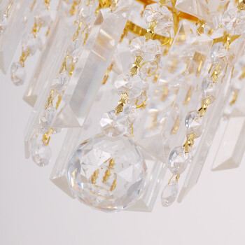 蒙特丽 金黄色水晶吸顶灯5052-420 大型豪华客厅灯卧室灯餐厅灯具 金树银花(B) 420mm