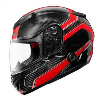 瑞狮（ZEUS）双镜片碳纤维头盔摩托车头盔全盔跑盔冬盔减速 1200E碳纤 碳纤黑红 XL